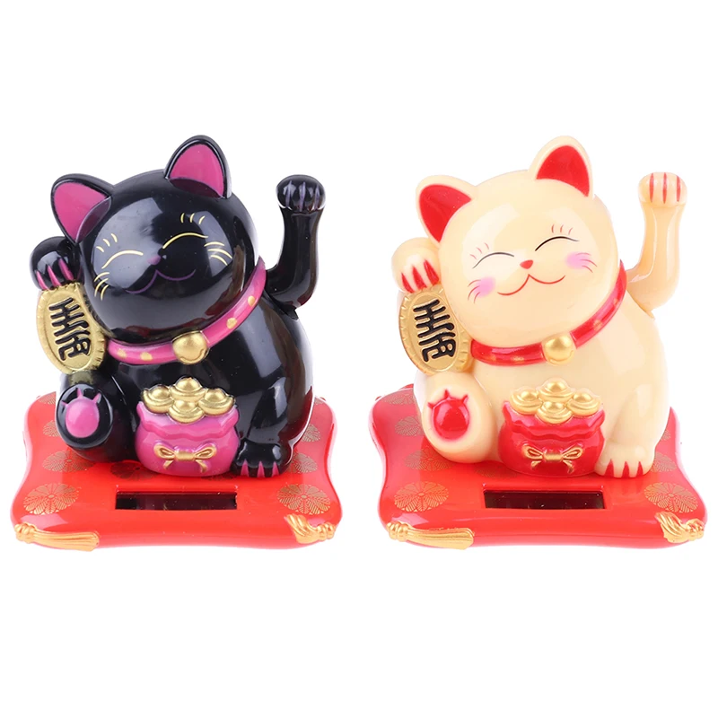 Модный черный/белый манекены Neko на солнечной батарее приветственный Кот удачи