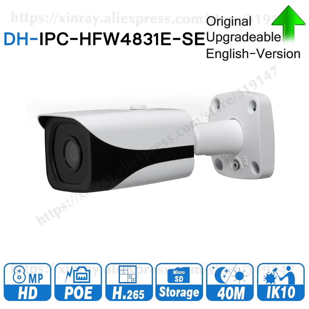 Dahua IPC HFW4831E SE оригинальная 8MP WDR IR Bullet IP камера 4K 40M слот карты Micro SD H.265 IP67 POE DH