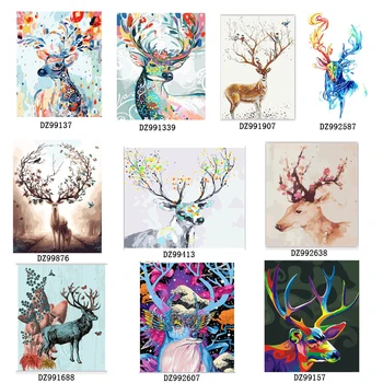 

GATYZTORY deer cuadro DIY Painting By Numbers Kit acrylic paint by numbers Wall Art Special gift Canvas Painting on canvas