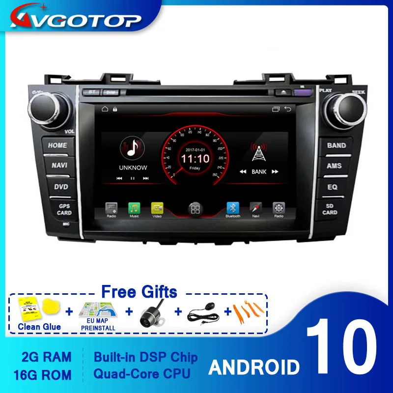 AVGOTOP Android 10 Wince автомобильный радиоприемник DVD плеер для MAZDA 5 2G 16G мультимедийный