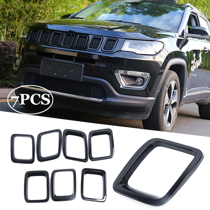 Запасные части для 2017 2018 Jeep Compass Черная передняя отделка ABS пластик запасные