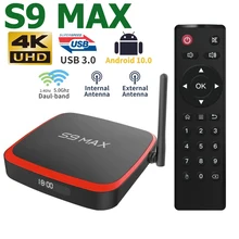 

S9 MAX RK3318 Smart TV BOX Android 10 TVBOX 2.4G 5G Wifi 4K Madia Player Youtube 4GB 64GB BT4.0 with Antenna Set Top box H96MAX