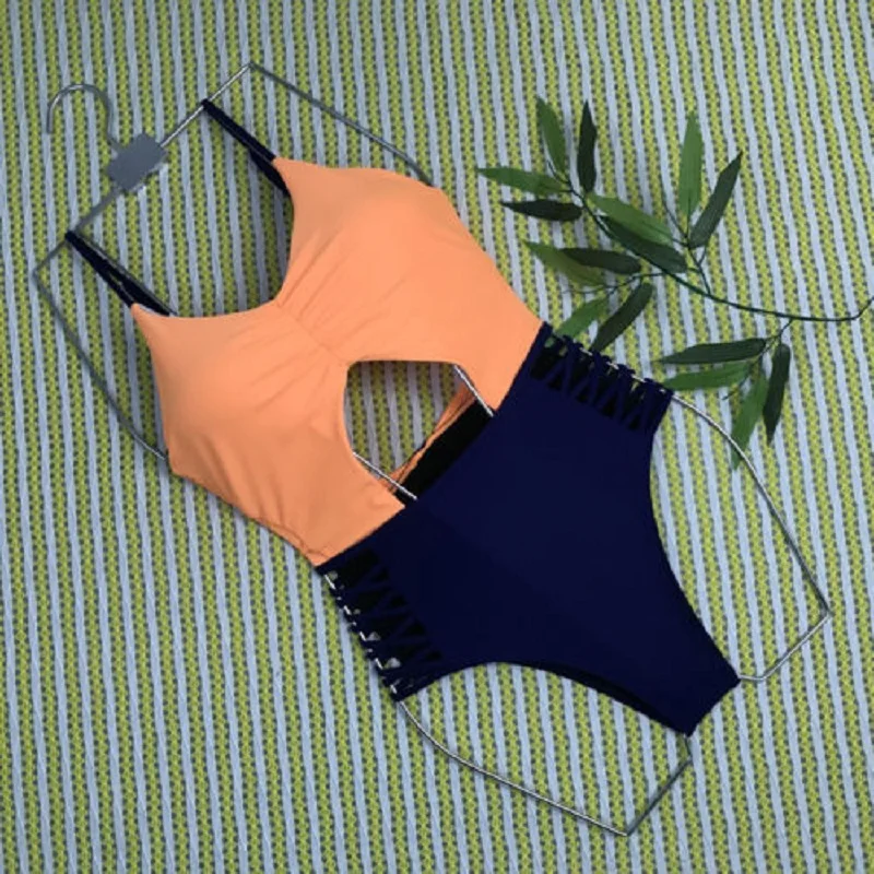 

Sexy Women One Piece Swimwear 2020 Hollow Out Swimming Swimsuit Brazilian Bandage Bikinis Female Bathing Suit Monokini 3 Colors