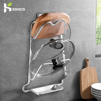 

Konco Kitchen Kitchen Pan lid storage Rack Pot Cover organizer 3 layers Cutting Board Storage Shelf