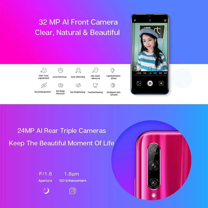 Honor 20i 20 i смартфон Google Play 20 lite Kirin 710 Восьмиядерный фронтальная 32 Мп задняя 24 МП Тройная камера 3400mA 2340X1080 мобильный
