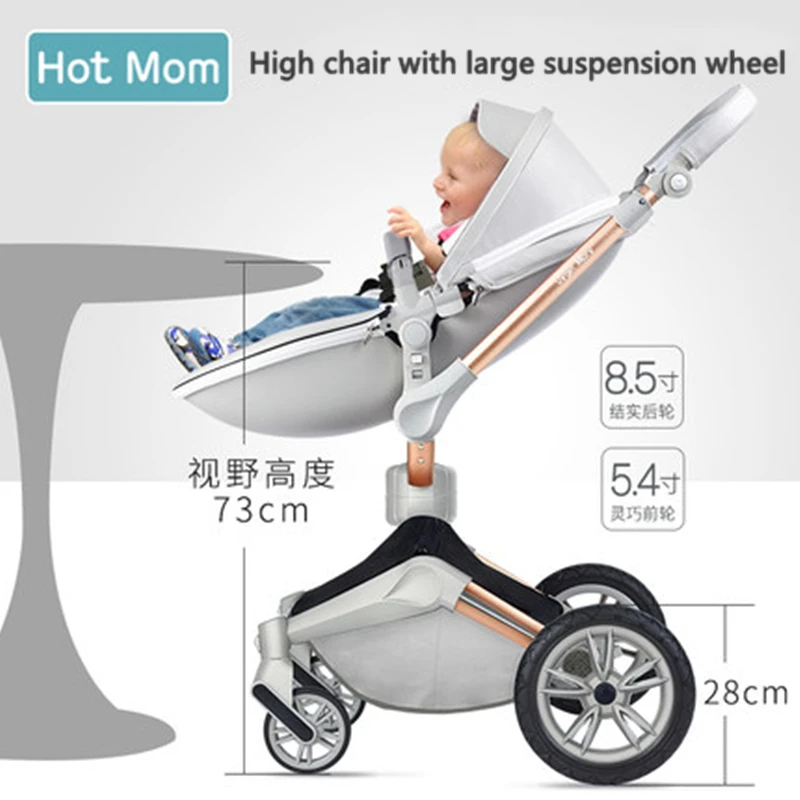 Коляска 3 в 1 HotMom роскошная модная детская коляска с алюминиевым каркасом для