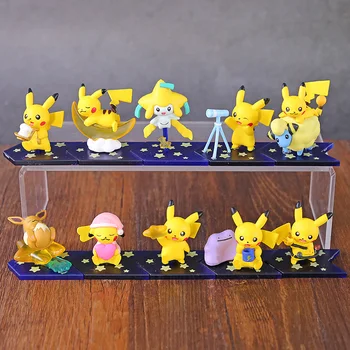 

Monsters Center Night Parade Eevee Jirachi Ditto Mini PVC Figures Toys 10pcs/set