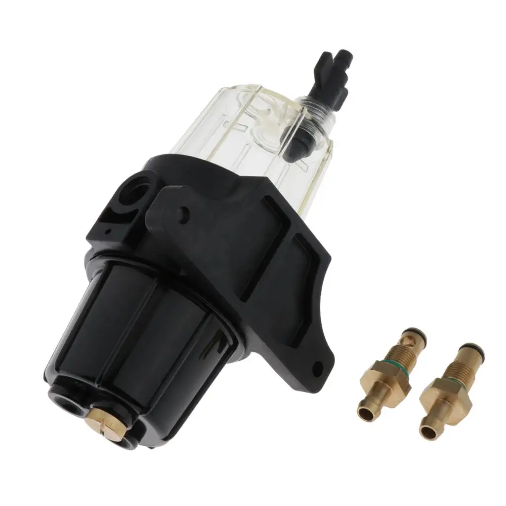 Fuel Fittings Marine Fuel Oil Filter Water Separator Fit for Gasoline and Diesel Engine - Black