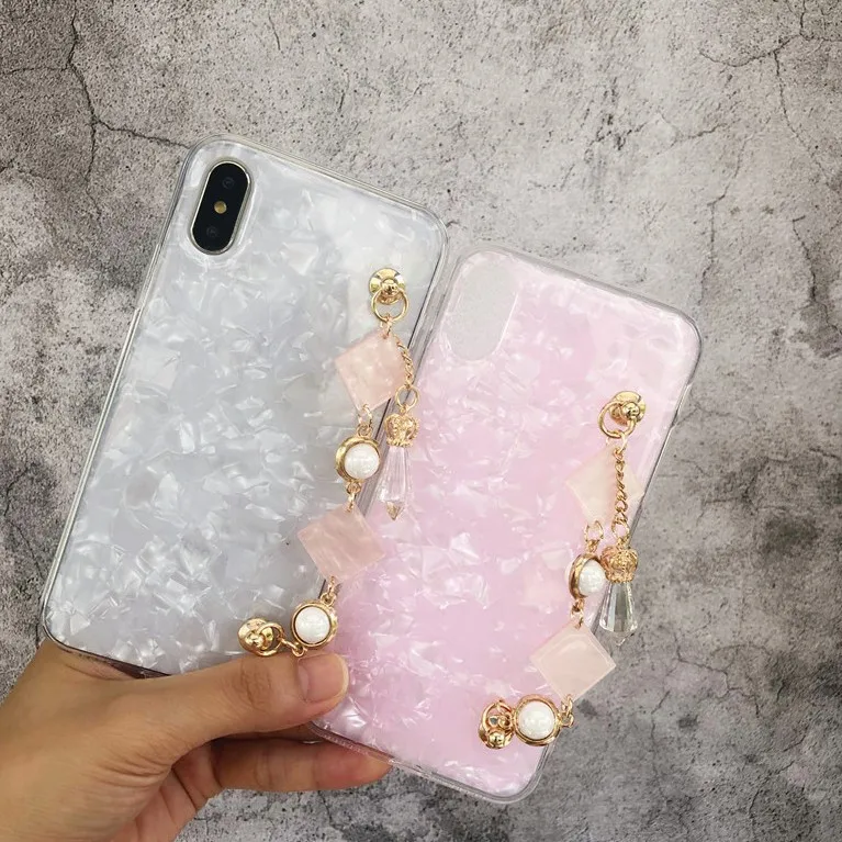 

case for iPhone 11 XR 7 8 11 Pro Max X XS Max Plus 6 6s cover with pink bracelet