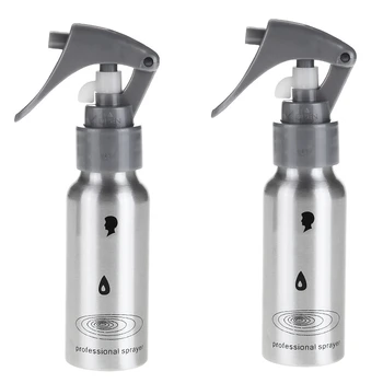 

Silver 2Pcs 60Ml Hair Salon Refillable Spray Bottle Pro Hairdressing Plastic Sprayer Empty Water Bottle Barber Styling Tools