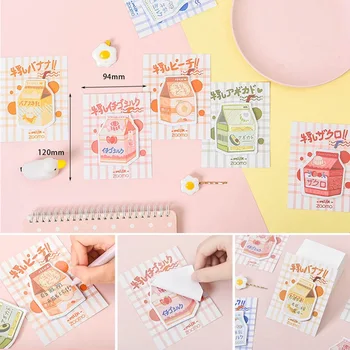 

30Pcs Banana Milk Series Memo Pad Cute kawaii Sticky Note Stationery