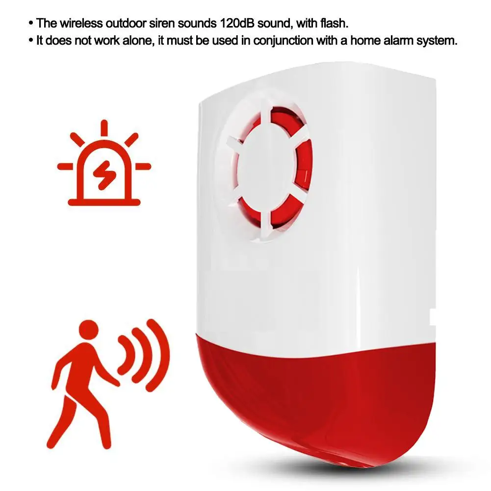 

120dB Outdoor Siren Wireless Sound And Light Alarm 433/315 MHz Alarm For Home Security