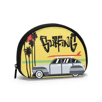 

Women's Wallet Short Women Coin Purse Fashion Wallets For Woman Card Holder Small Ladies Wallet Female Retro Car With Surf Palms