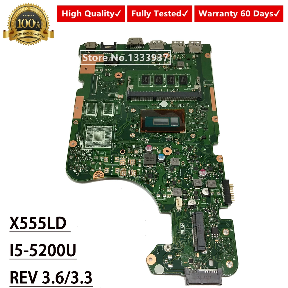 X555LD материнская плата для ноутбука ASUS X555LAB X555LD X555L X555 X555LA материнская плата версия 3,3 3,6 SR23Y I5-5200U