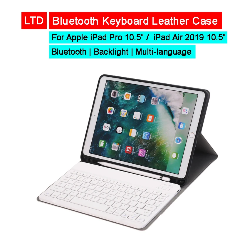Кожаный чехол с Bluetooth клавиатурой для iPad Air3 2019 10 5 дюйма Pro русская Арабская иврит