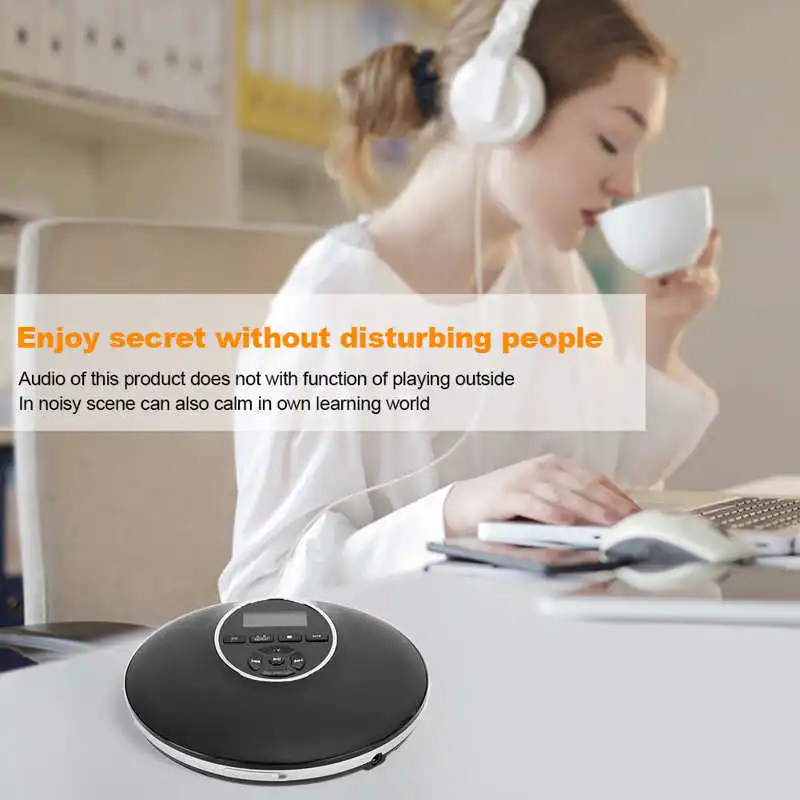 Portable Mini Bluetooth CD Player MP3 New Upgrated Personal Walkman Multiple Power Supply Charging for Baby Language Learning