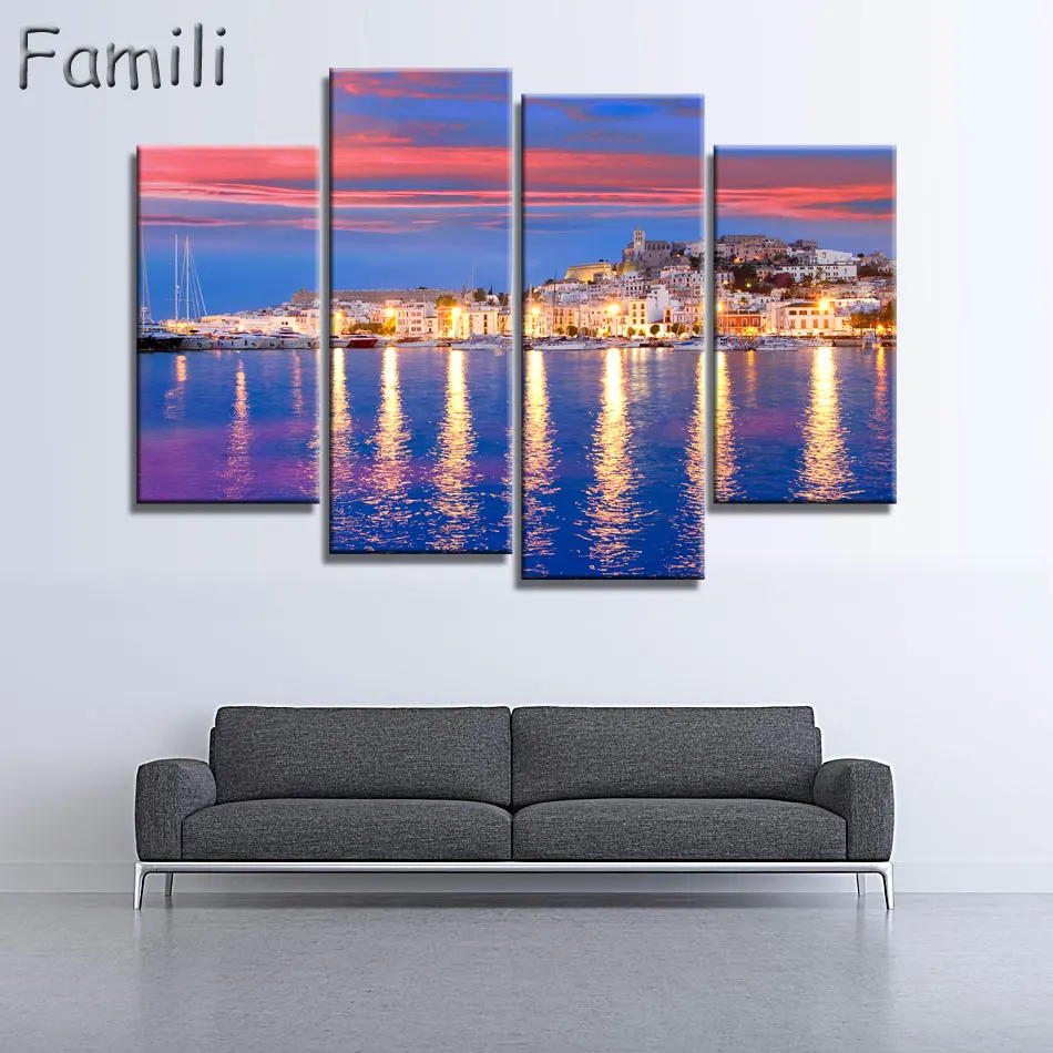 

4Panel Spain Printed Canvas Painting Banknotes Wall Art Posters Unframed Modular Paintings Hot Cuadros Decor HD Wall Pictures F