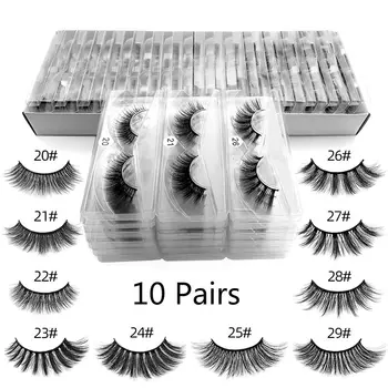 

10/20/30/40/50 Pairs Soft Natural Mink Cross Eye Lashes Long Thick Fake False Eyelashes Beauty Makeup Tool