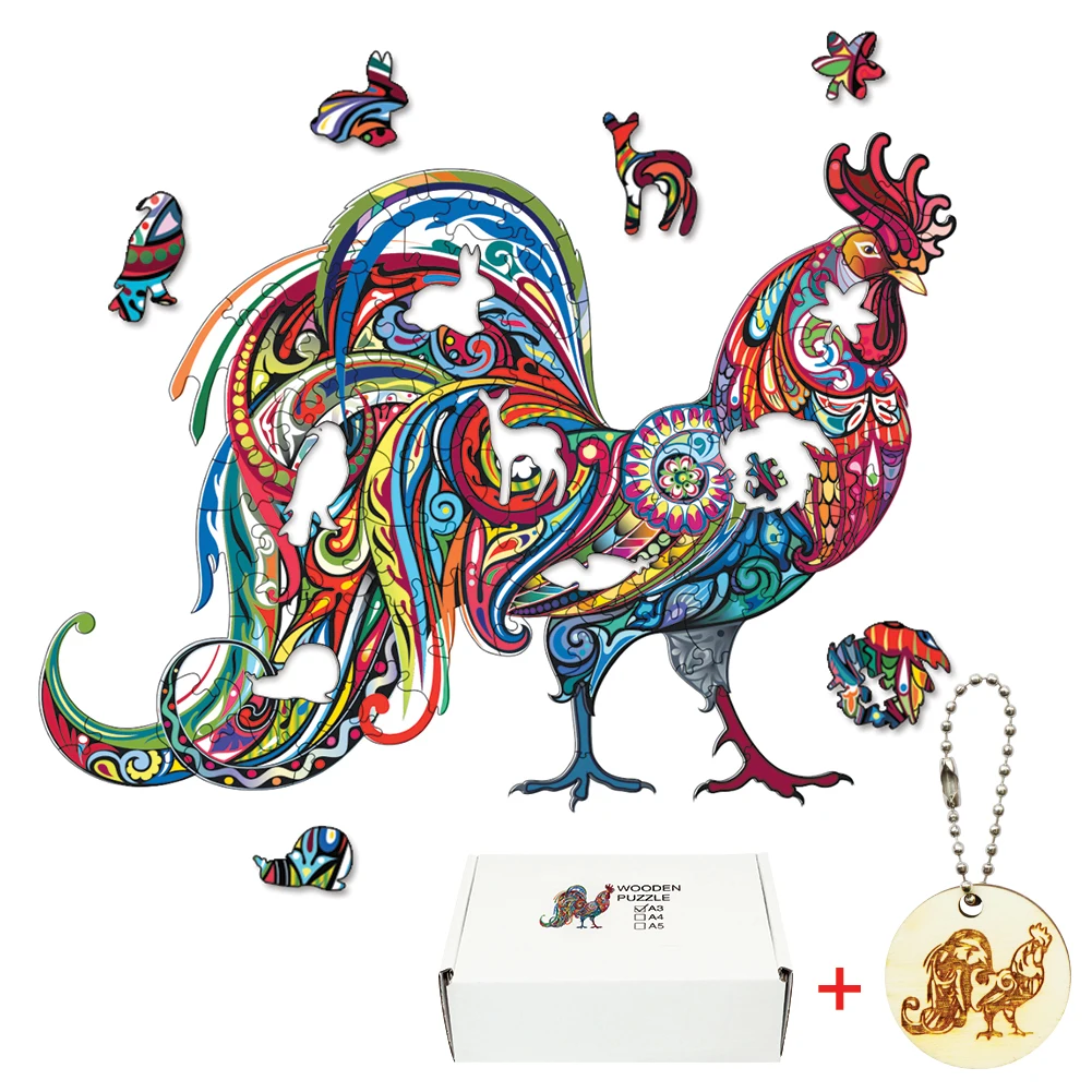 P Adults Animal Wooden Puzzle Peacock Owl Chameleo Wooden Jigsaw Puzzle Wood Jigsaw Puzzle Educational Toys For Kids Adults 5