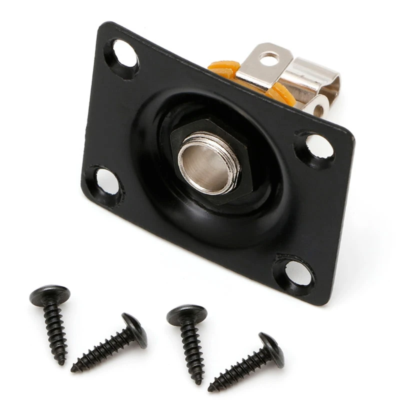 1PC Chrome Black Electronic Guitar Output Rectangle Plate for Gibson | Спорт и развлечения