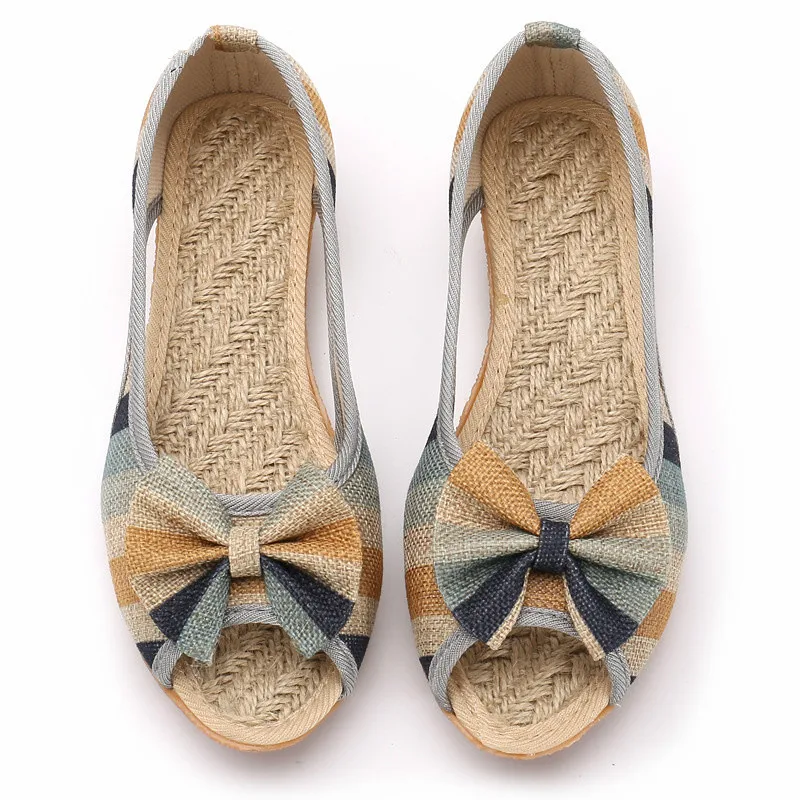 

Women Flat Sandals 2019 Summer Shoes Woman Open Toe Fashion Canvas Flats Open Toe Non-Slip Sole Slip On Female Sandal Footwear