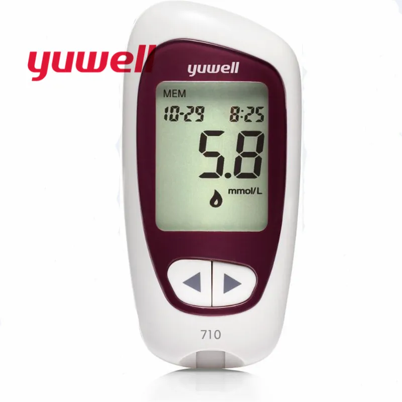 Глюкометр Yuwell 710, медицинский измеритель уровня сахара в крови, глюкометр для обнаружения диабета 1+ 50/1+ 100/100 шт, тест-полоски