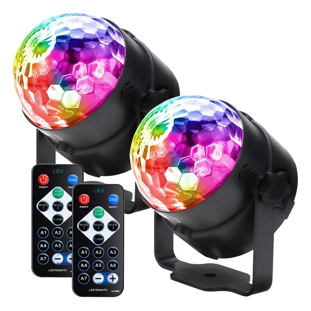 

Sound Activated Rotating Led Disco Party Lights Magic Ball Strobe Stage Lights for Home Room Dance Birthday Bar Karaoke Xmas