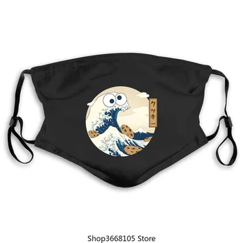 

Die große Welle von Kanagawa Cookie Monster Maske Hokusai Die Muppets Cookie Masken EU-Größe Pure Cotton Tops Sesamstraße ma pm2