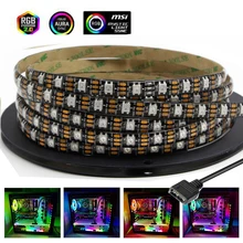 Bande LED lumière numérique RGB 5V adressable ws2812b ws2812 bande pour boîtier de PC carte mère en-tête 3 broches pour ASUS Aura SYNC Light