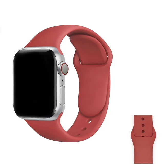 Silicone Strap For Apple Watch Band  7 41mm/45mm Series 6 SE 5 4 42mm/44mm Rubber Wristband iWatch 3 2 1 38/40mm Smart Bracelet 38
