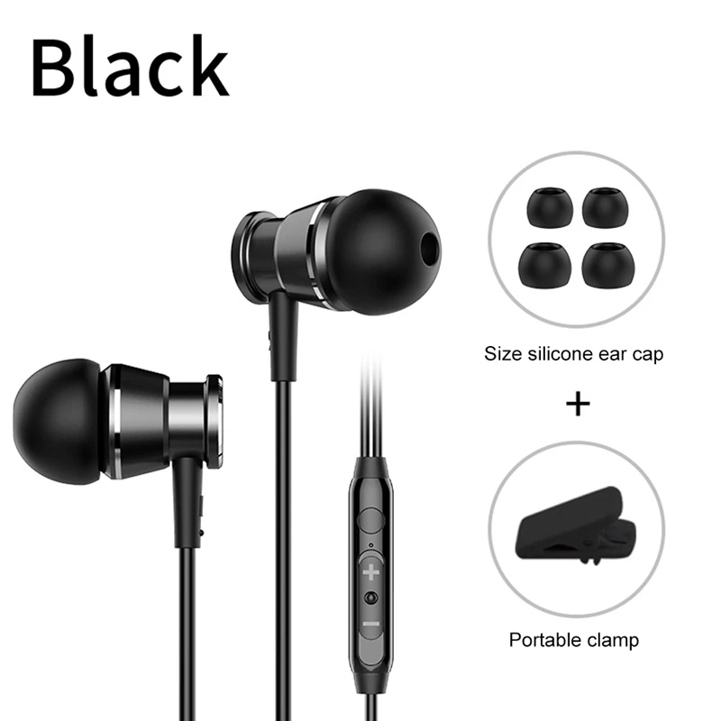 M305 black Langsdom M305 наушники 3,5 мм Проводные металлические наушники с микрофоном с регулятором громкости для мобильного телефона черный - Цвет: M305 black