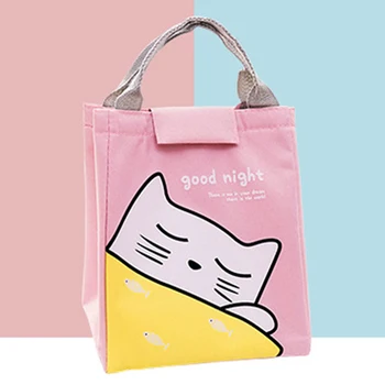 

2020 Waterproof Cute Animal Lunch Bag for Women Kids Men Cooler Lunch Box Bag Tote Canvas Lunch Bag Insulation Package Portable