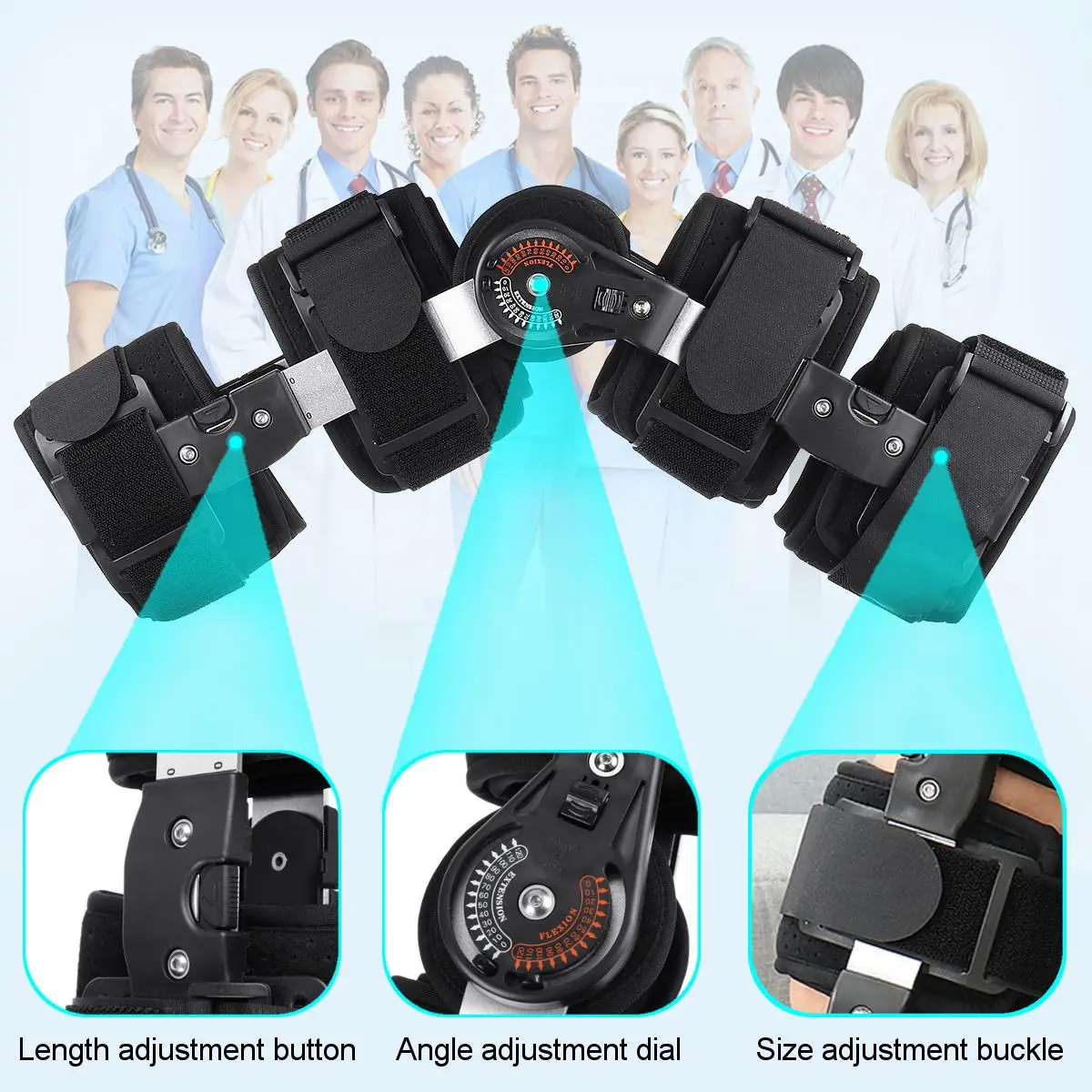 Professional Medical Grade Adjustable Hinged Knee Leg Brace Support For Arthritis Relief, Joint Pain, Meniscus Tear, Post Surgery