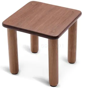 

Wood Language All Solid Wood Children's Bench Black Walnut Baby's Bench Household Simple Bench Anti-skid Bench