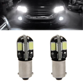 

1 Pair DC 12V BA9S H6W 5630 8 SMD LED Turn Signal White Light Bulb For Car