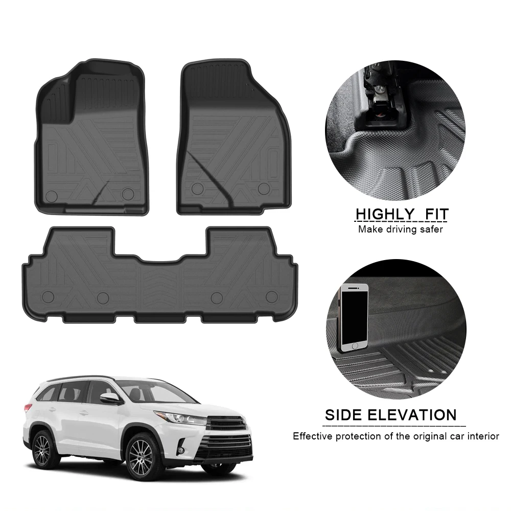 Водонепроницаемый нескользящий напольный коврик аксессуары из ТПЭ для Toyota Highlander