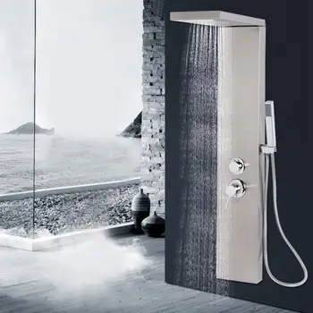 

304 Stainless Steel Elegant Bathroom Shower Panel Kit Faucet Column Water Saving Waterfall Shower Faucet Hotel Bathtub Mixer