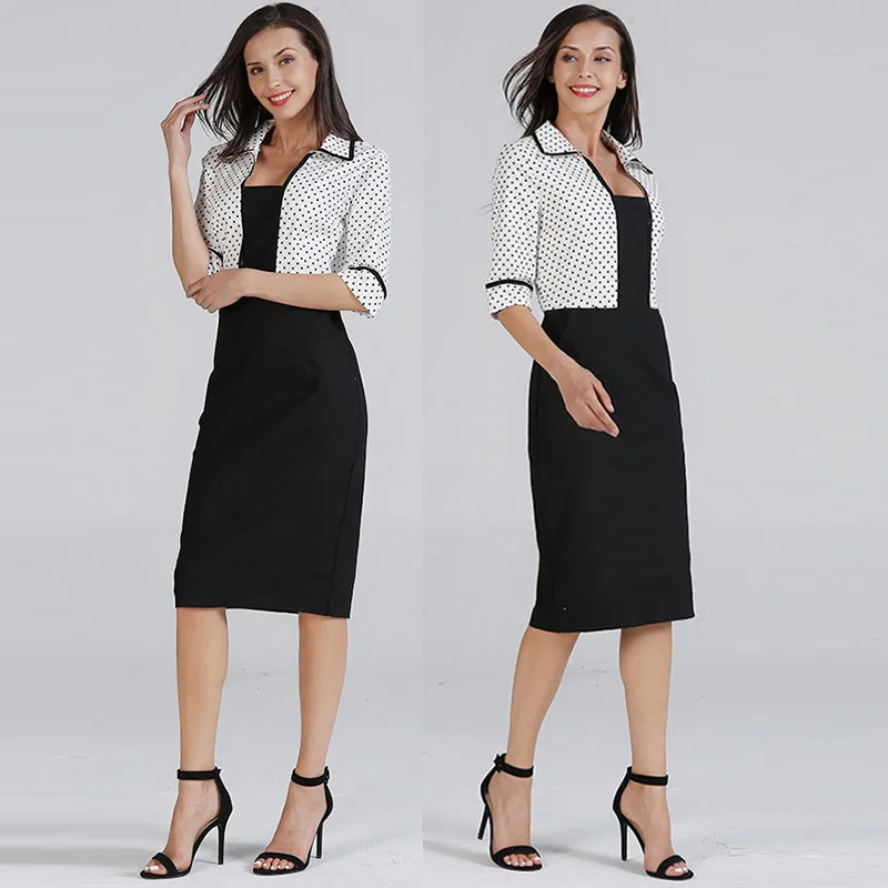 

2009 European American Womens Wear Blazer Splicing Fake Two Women Suits