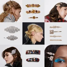 ZA Цветочные заколки для волос с кристаллами для женщин новые Boho милые Рождественские сувениры массивные аксессуары для волос очаровательные заколки для волос
