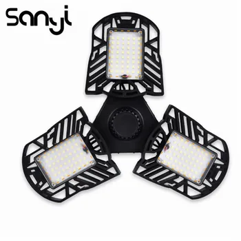 

6000LM High Bay Light IP65 Waterproof Night Lamp Wide Pressure/Radar Sensor Foldable LED High Bay Light AC 85-265V for Garages