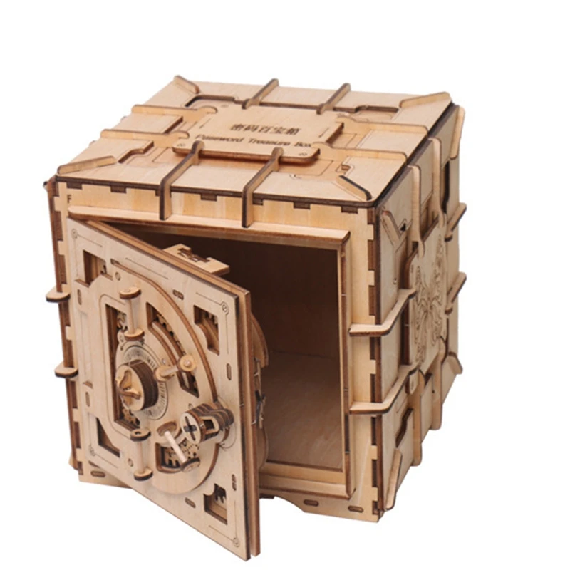 

3D Puzzles Wooden Password Treasure Box Mechanical Transmission Puzzle Ukraine Model Valentine's Day Creative Adults Gifts Grow