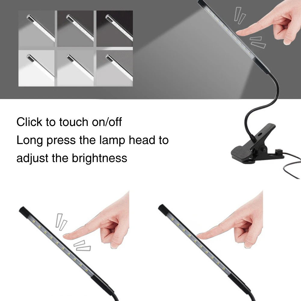 

Desk Led Studying Adjustable Light USB Charging Bed Home Decor Clip-on Metal Rotatable Reading Flexible Table Lamp Clamp