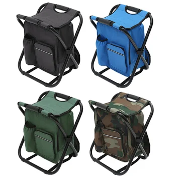 

Waterproof Folding Camping Fishing Chair Bag Stool Backpack with Cooler Insulated Picnic Storage Bag Hiking Portable Seat Bags