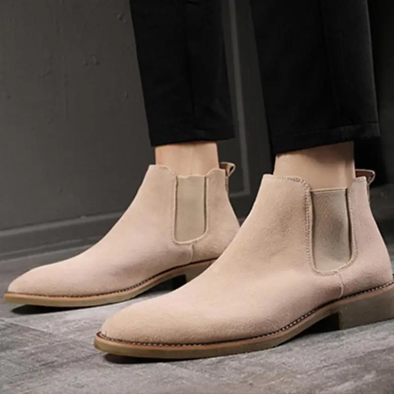 

Chelsea Boots Men Suede Leather Luxury Men Ankle Boots British Style Winter Spring Boot Original Male Short Casual Shoes