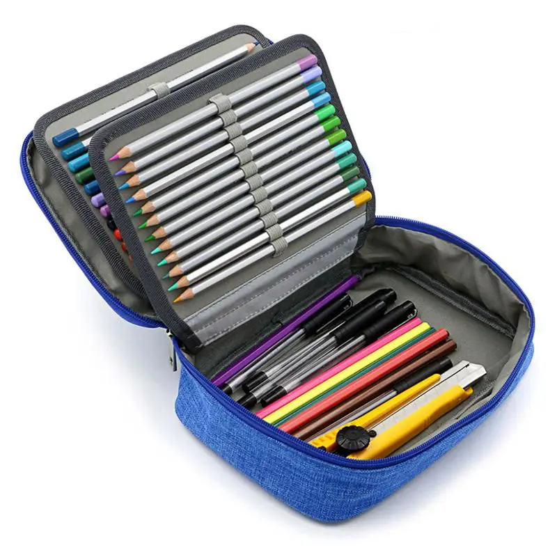 72 Holder Pen Colored Pencil Case School Multi-functional High Capacity Zipper Pencil Bag For Student Art Supplies