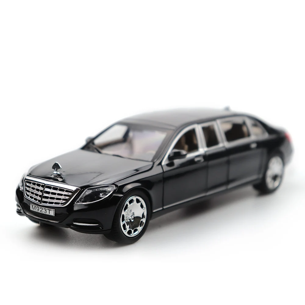 

1/24 Mercedes Maybach Model Car Diecast Metal Car Models High Simulation Vehicle Toy With Light Music Can Be Opened Gifts