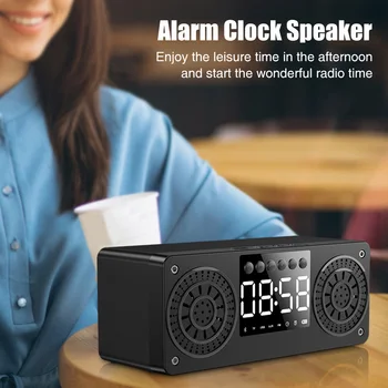 

Home Bedroom TF Card Support Alarm Clock Speaker Multifunction Bluetooth 5.0 Rechargeable Kids Room Car Portable FM Radio Aux