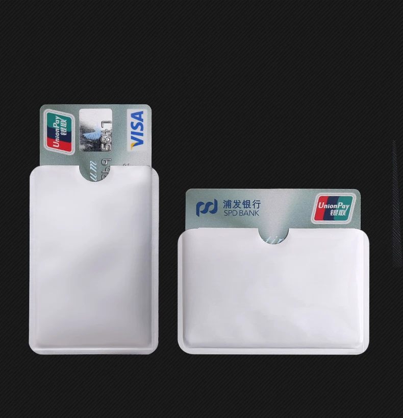 10 шт. анти-сканирующая карточная втулка Кредитная RFID визитница анти-магнитный Алюминий фольга портативный держатель для банковских карт