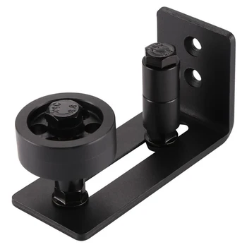 

HTHL-Hot Barn Door Floor Guide Stay Roller Fully Adjustable with Longer Slot Coated Flush with Floor Wall Mount Bracket