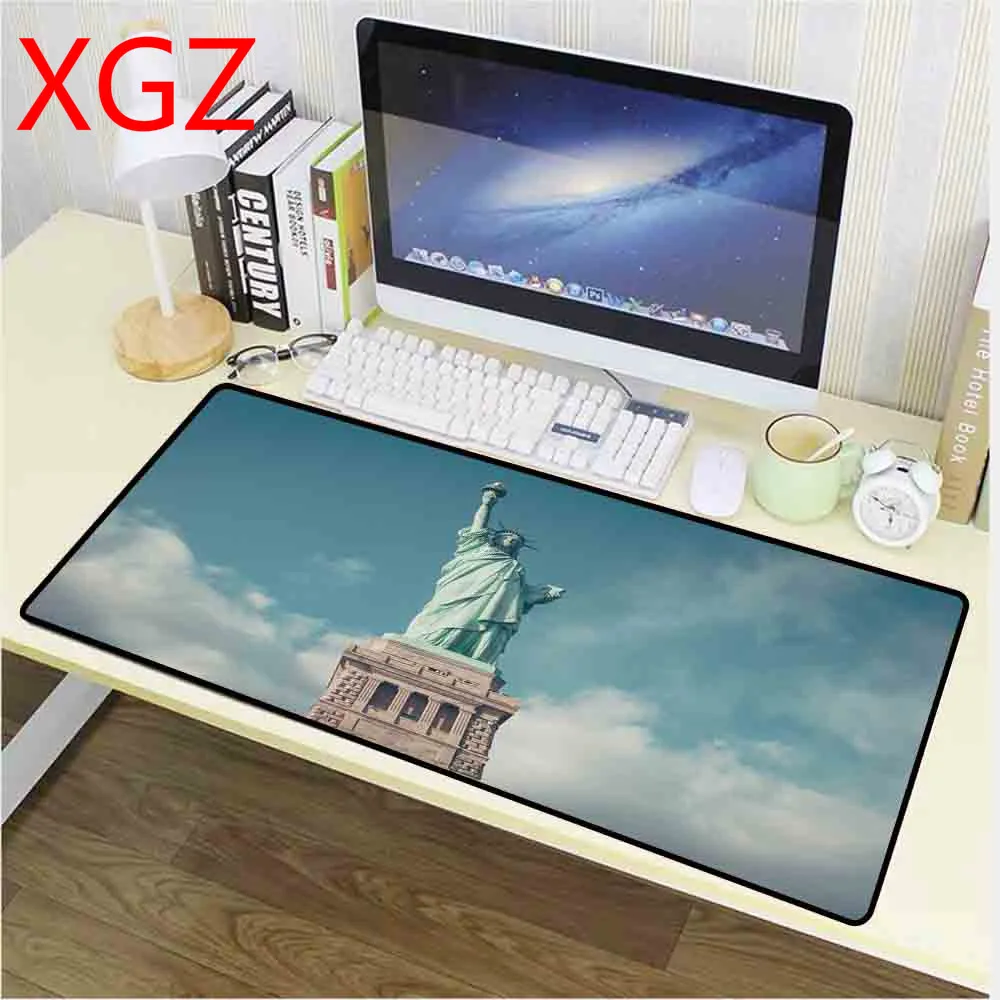 

XGZ United States Statue of Liberty Pattern Large Mouse Pad PC Mini Computer Notebook Desk Mat 90x40 Gaming Accessories